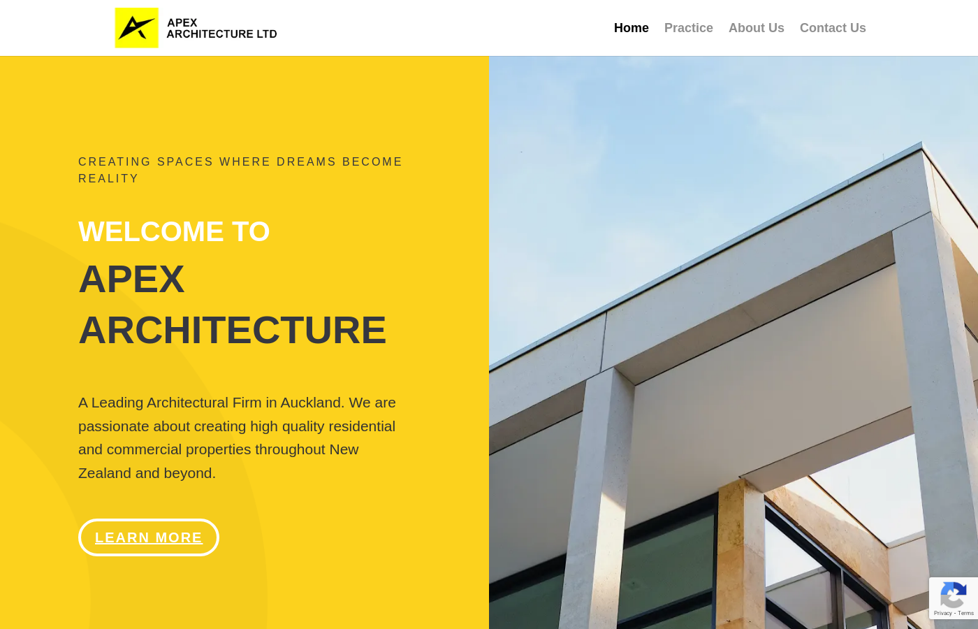 Apex Architecture website screenshot