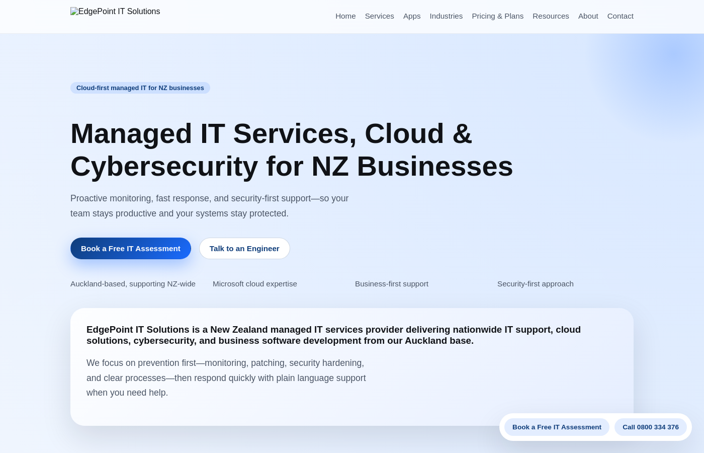 EdgePoint IT Solutions website screenshot