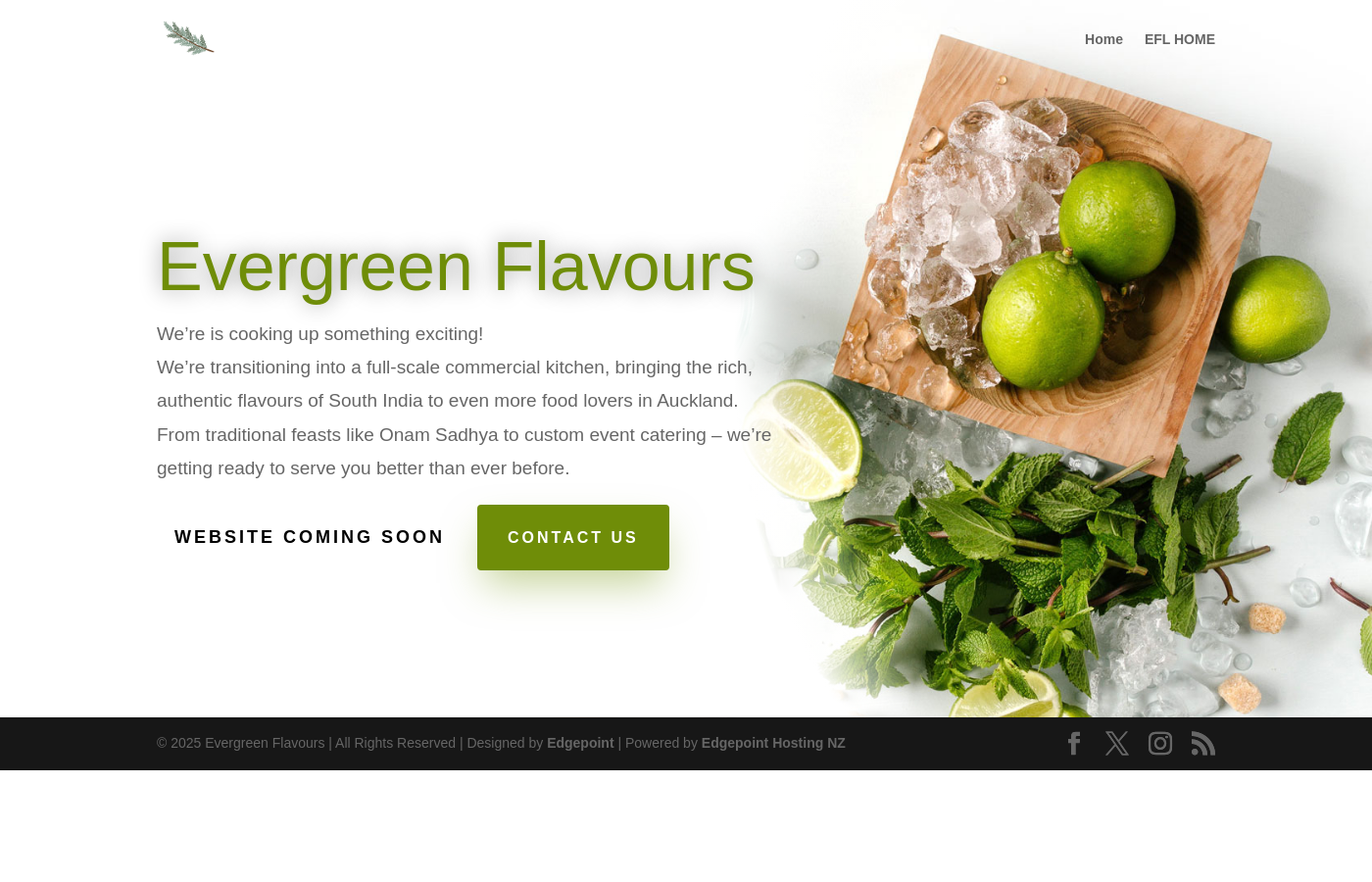 Evergreen Flavours website screenshot