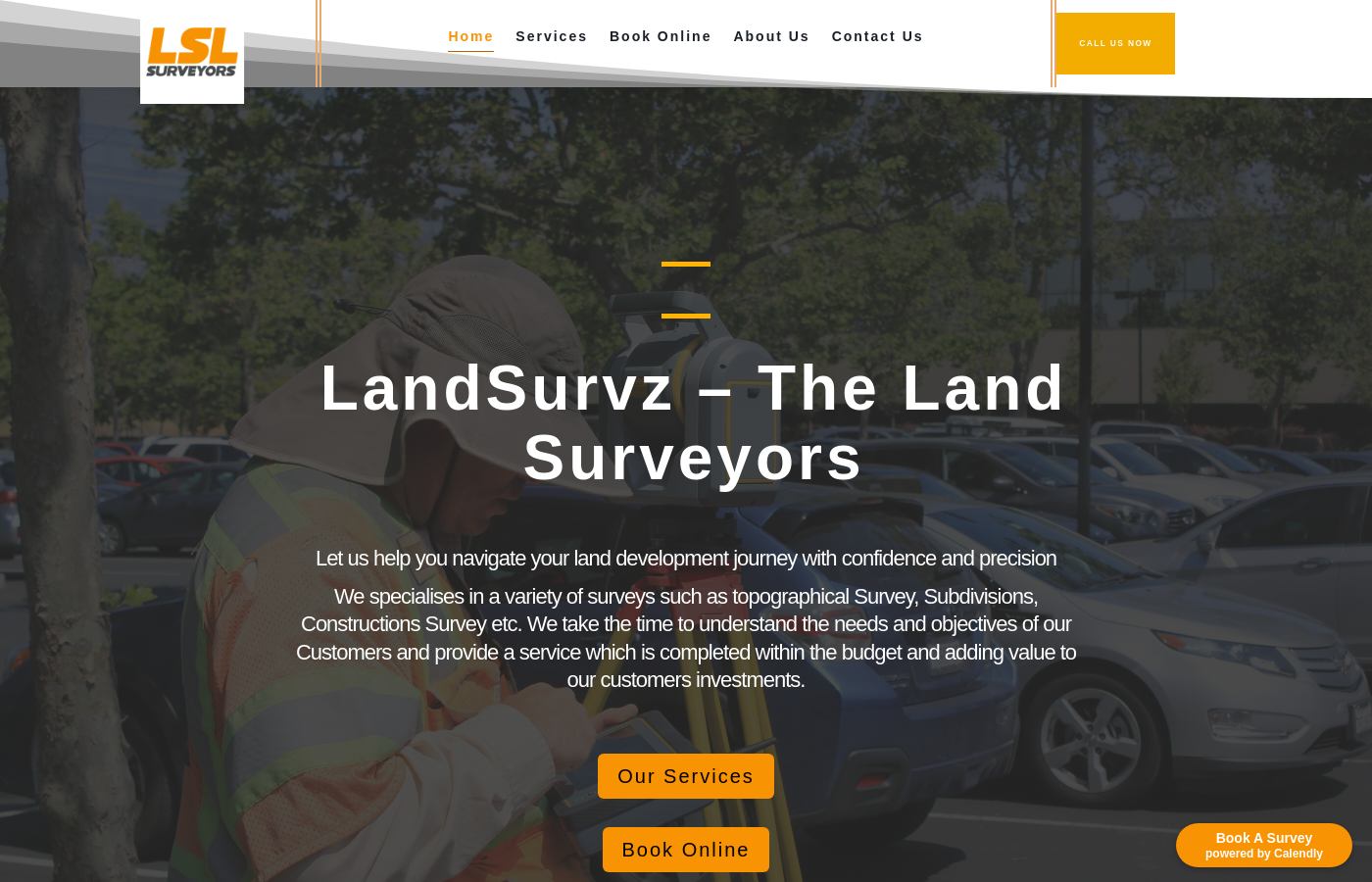 Landsurvz Surveyors website screenshot