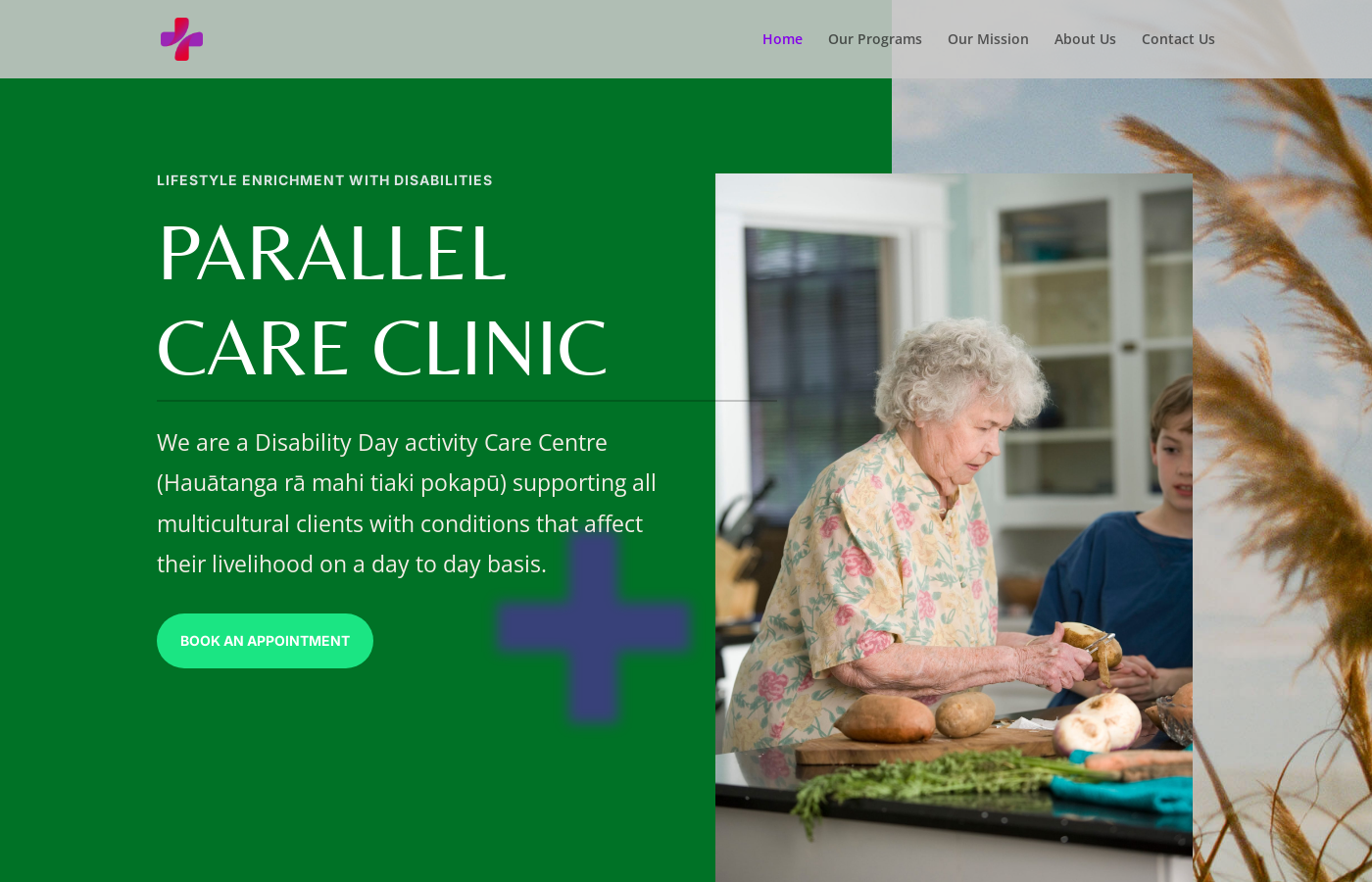 Parallel Care Clinic website screenshot
